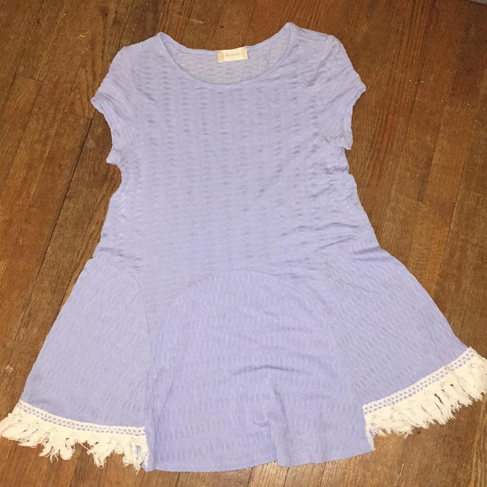 light blue t-shirt dress/ long tunic top